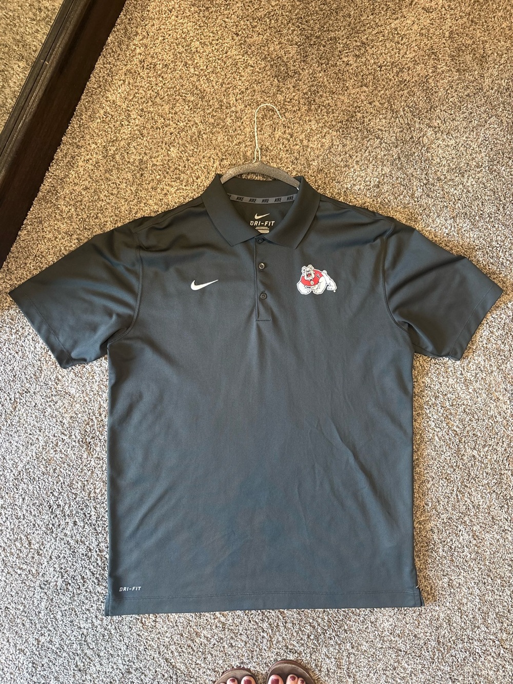 Nike dry fit Fresno State University Football Men’s Black Dri-FIT Polo size Larg